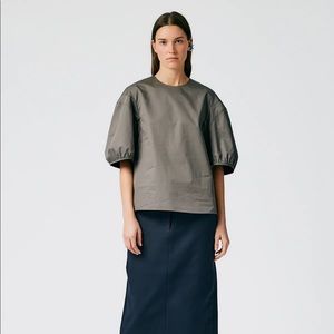 Tibi eco poplin top